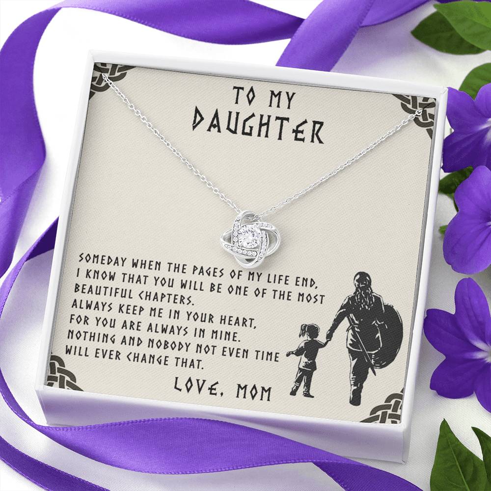 Mother Daughter Gift Necklace, Mother To Daughter Gifts From Mom, Necklace For Her, Viking To My Daughter Necklace From Mom On Graduation Gift, Birthday Christmas For Badass Daughter Beautiful Girl