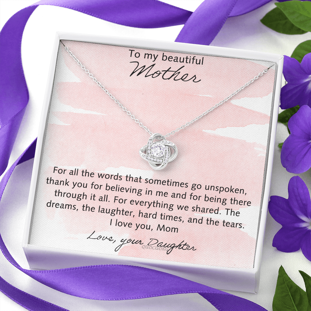 To My Beautiful Mother Necklace From Daughter, Happy Mother's Day Necklace Gift For Mother, Necklace Gift For Mother On Mothers Day, Anniversary Birthday Gift For Beautiful Mother Gift Necklace