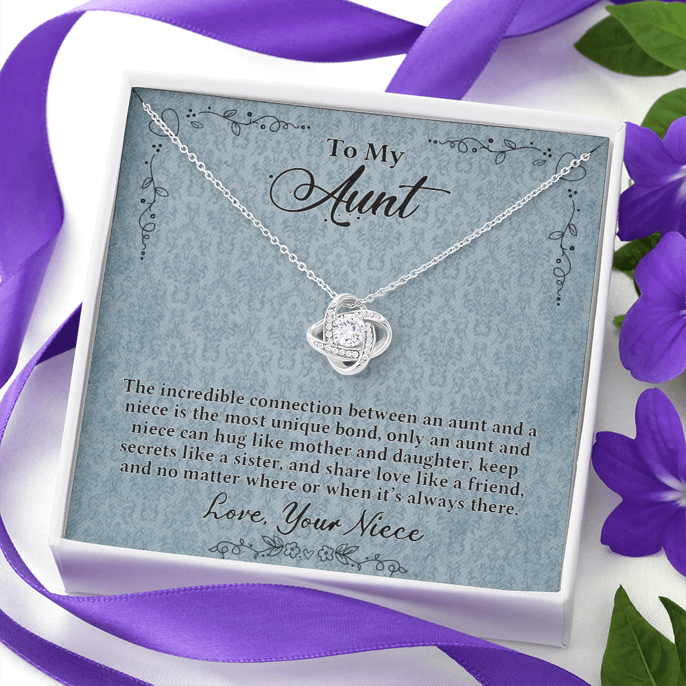 Aunt Gift Necklace, Aunt Wedding Gift from Bride, Wedding Gift from Niece, To My Aunt Love Knot Necklace From Niece Birthday Gift Graduation Gift Necklace, New Aunt Gift Necklace, Jewelry For Women