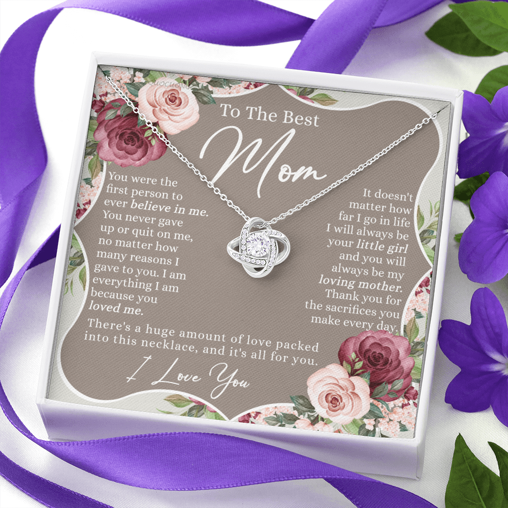 To The Best Mom Necklace From Daughter, Mother And Daughter Gift Necklace For Her, Personalized Gift Necklace For Mom, Thank You Mom Necklace Jewelry For Women On Mother's Day, Anniversary