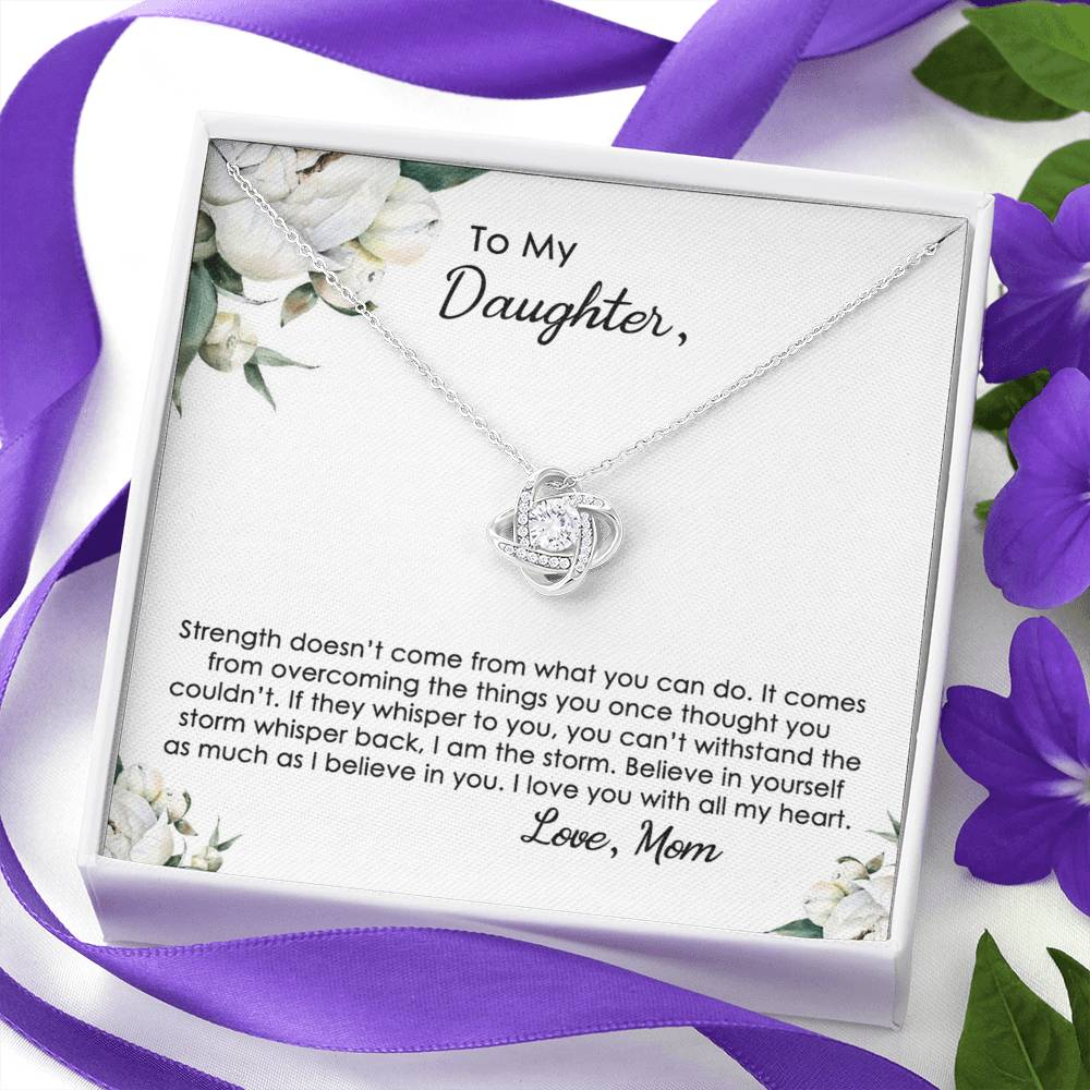 To My Daughter Love Knot Necklace From Mom, Mother And Daughter Pendant Gifts Necklace, To Daughter Pendant Gift From Mom, Little Girl Necklace I Love You With All My Heart Jewelry Gift For Girls
