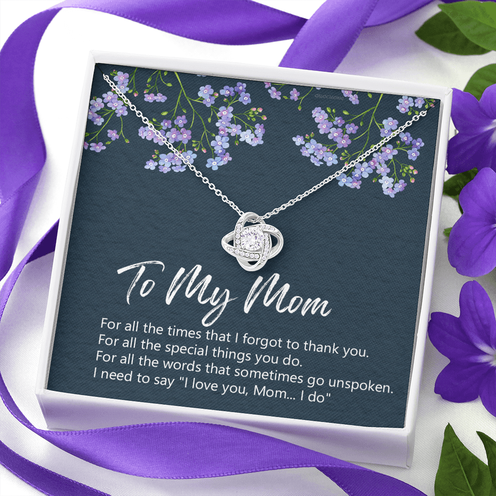 To My Mom Necklace From Daughter, Birthday Gift For Mom, Mother's Day Necklace Gift For Mom, Love Knot Pendant Gift For Mom, Meaningful Mom Gift Necklace, Daughter And Mother Jewelry Gift For Women