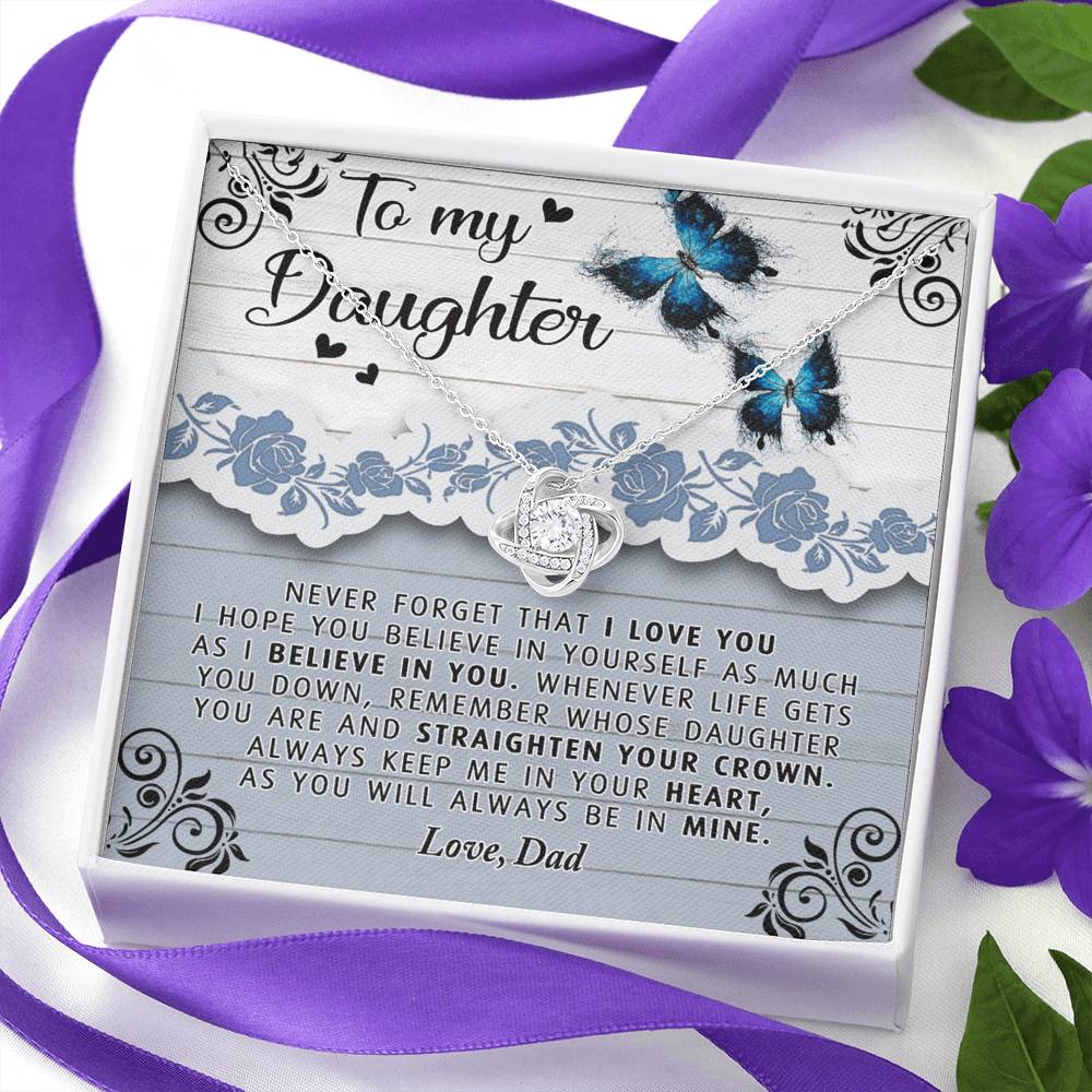 To My Daughter Necklace from Dad Father to Daughter Necklace, Pendant Gift Daughter Wedding Gift Necklace Present Graduation Gift Daughter Birthday Xmas Jewelry Gift For Girls Little Girl Necklace