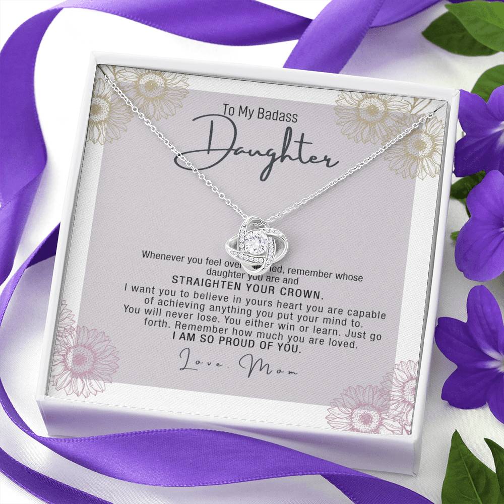 Daughter Gift Necklace From Mom, To My Badass Daughter Necklace From Mom, Birthday Gifts, Graduation Gifts For Daughter Gifts From Mom, Necklace To Daughter From Father Jewelry Gift For Girls