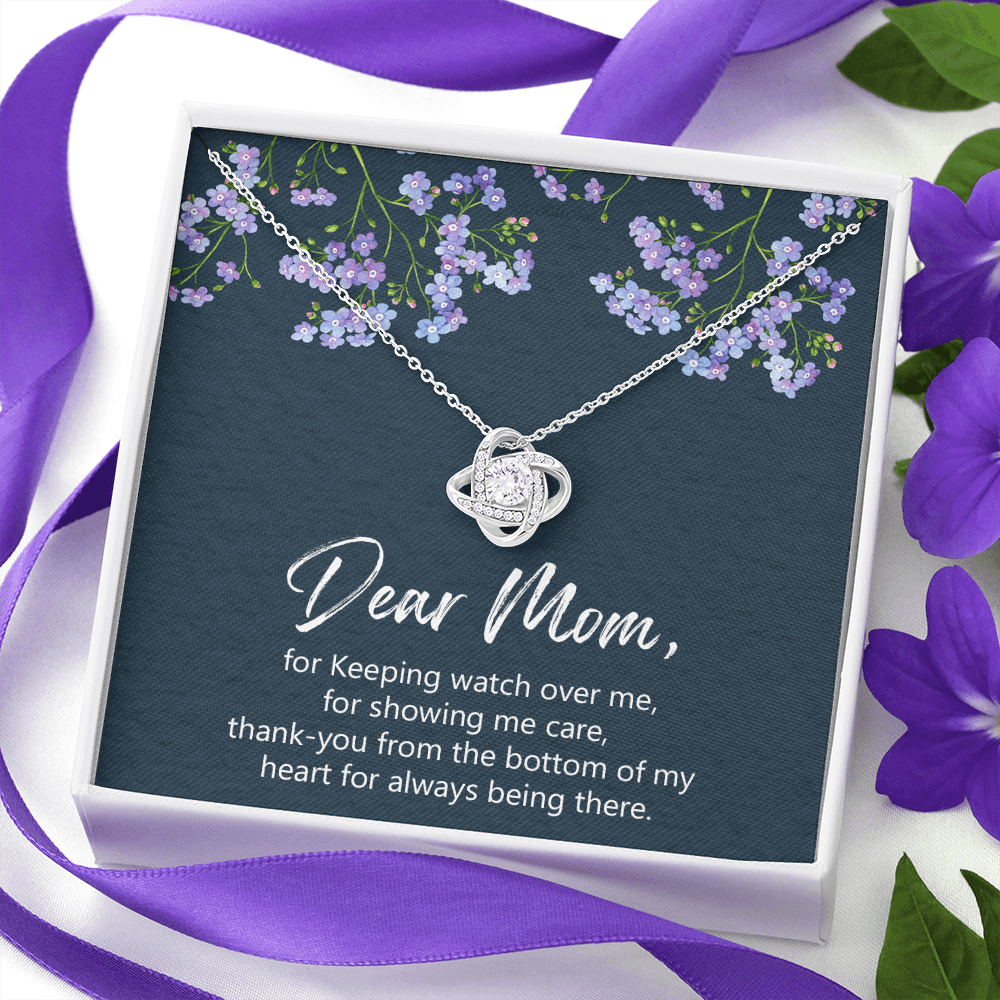 Dear Mom Gift Necklace, To My Mom Necklace From Daughter, Mom Gift Necklace, Mother And Daughter Gift Necklace, Love Knot Pendant Gift For Mom, Thank You For Mom Gift Necklace, Jewelry For Mommy