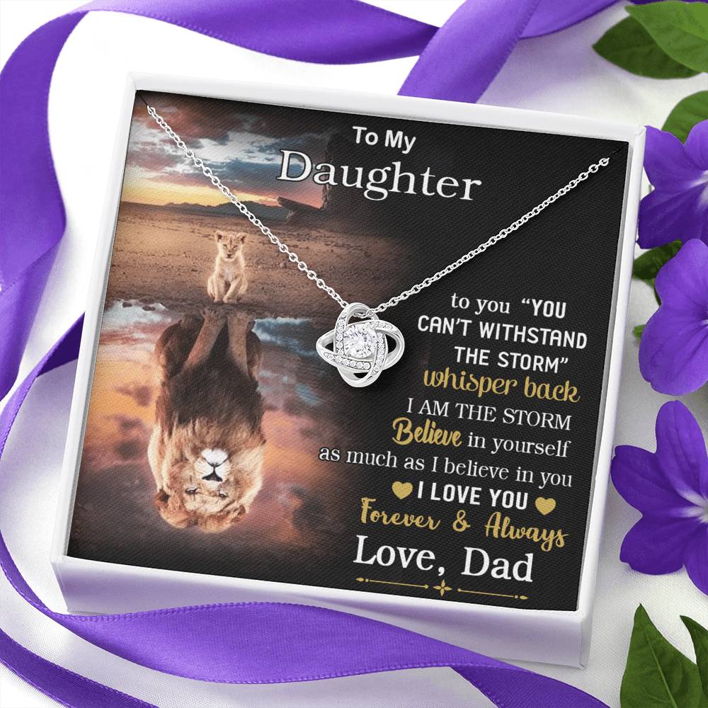 To My Beautiful Daughter Love Knot Necklace From Dad Necklace For Lion Daughters Necklaces With Love Knot Daughter Love Mother Gift A Necklaces Beautiful Jewelry Gift For Girls Little Girl Necklace