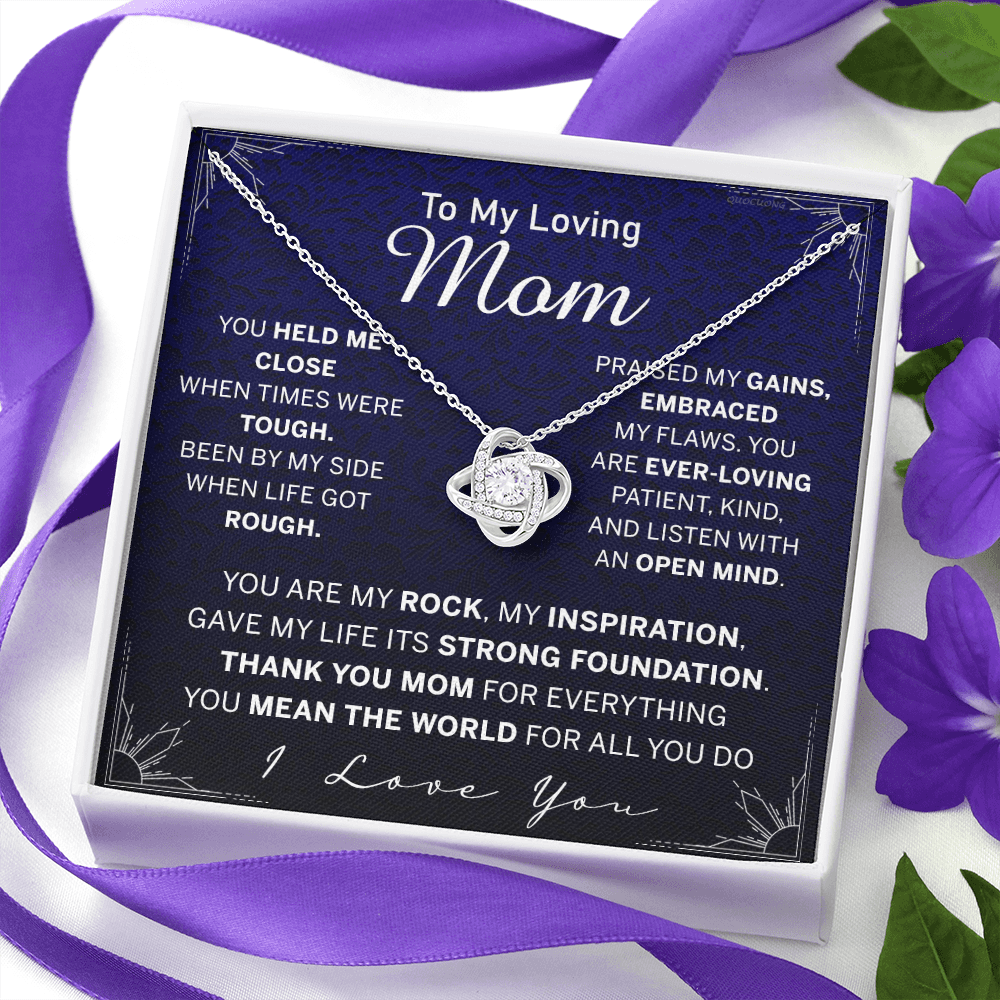 To My Loving Mom Necklace, Mom Love Knot Necklace From Daughter And Mother Necklace, You Held Me Close Necklace Gift For Mom, Loving Mom Gift Necklace, I Love You Necklace Gift For Mom, Jewelry Gift