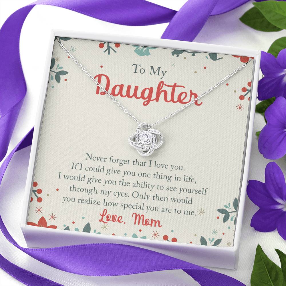 To My Daughter Necklace From Mom, Mother And Daughter Gifts Necklace For Daughters On Graduation Gift Christmas Birthday,  Jewelry Gift for Girls, Necklace For Little Girl, Bonus Daughter Necklace