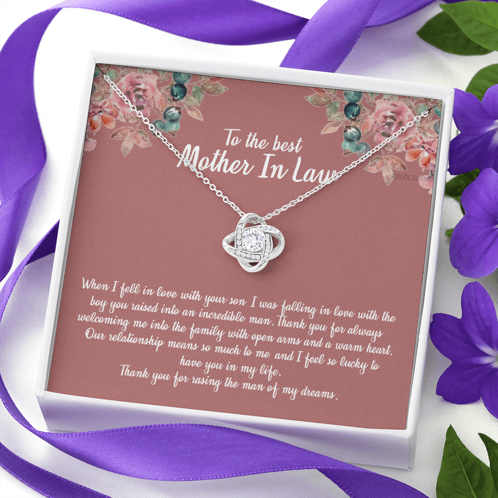 To My Mother In Law Necklace From Daughter In Law, Happy Mothers Day Necklace, To The Best Mother In Law Love Knot Necklace From Daughter In law Jewelry Gift Mothers Day, Necklace Gift For Mom