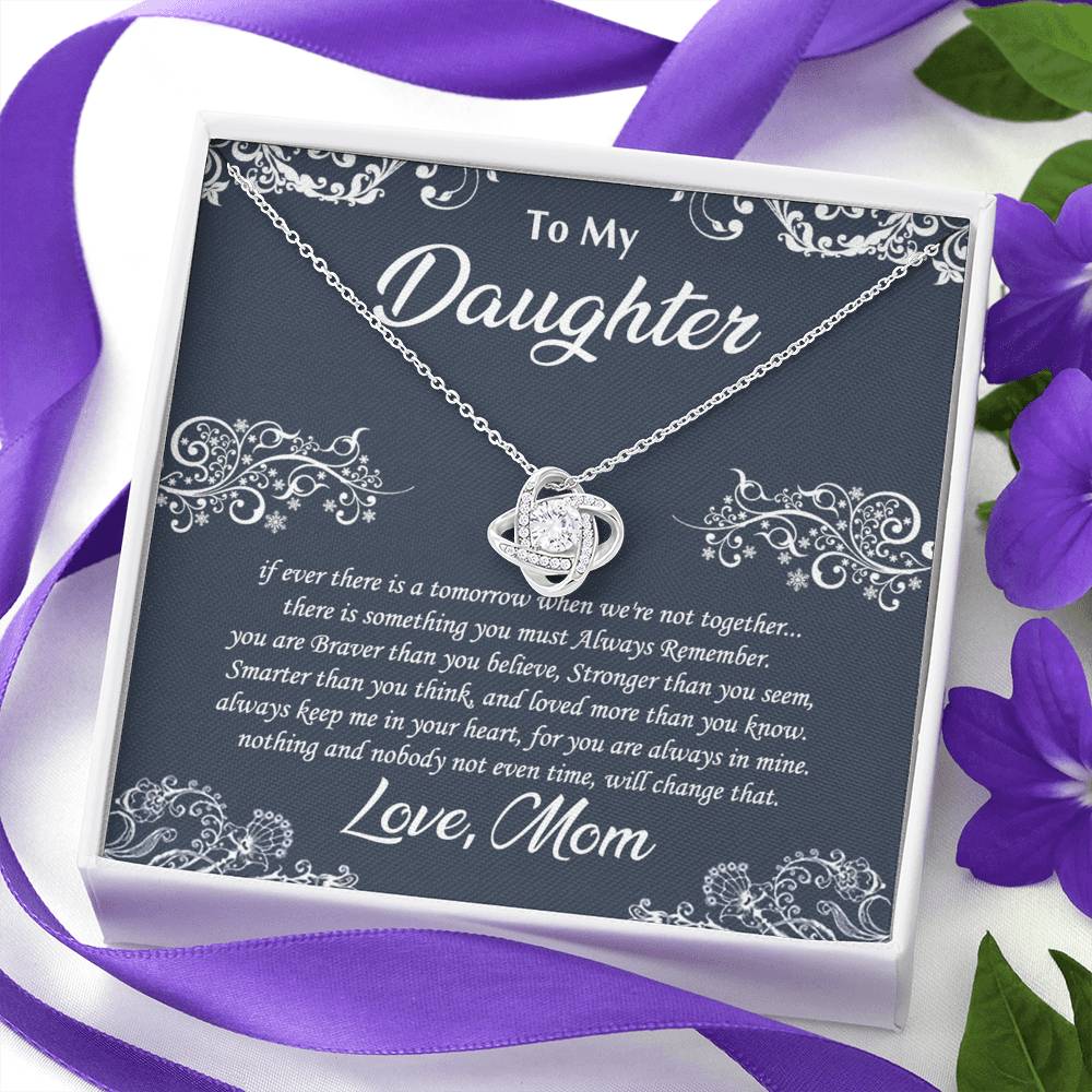 Daughter Gift Necklace From Mom, To My Daughter From Mom, Mother Daughter Necklace, Gifts For Daughters From Mothers, Jewelry Gift For Bonus Daughter On Birthday, Christmas, Graduation