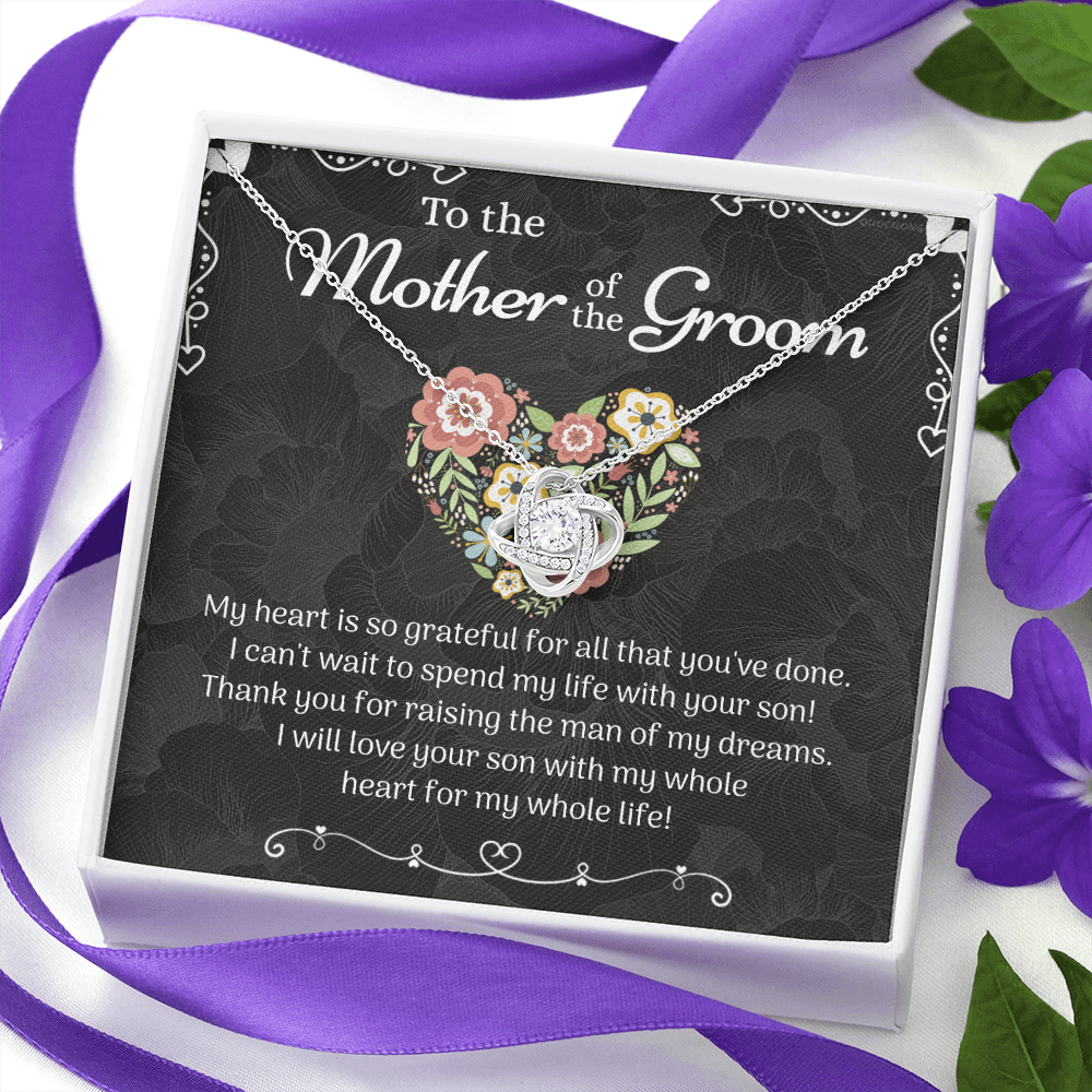 Mother of the Groom Sunflower Necklace from Bride, To The Mother of the Groom Love Knot Necklace From Son Gift For Mom, Mother Of The Groom Gift Necklace, Mom of Groom Gift Jewelry Gift For Women