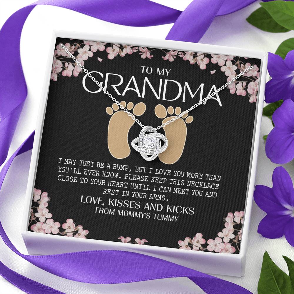 Jewelry Gift for Women, Grandma - To My Grandma Love Knot Necklace From Mommy's Tummy, Grandma And Granddaughter Gift Necklace, This Necklace Close To Your Heart Pendant, My Grandma Gift Necklace