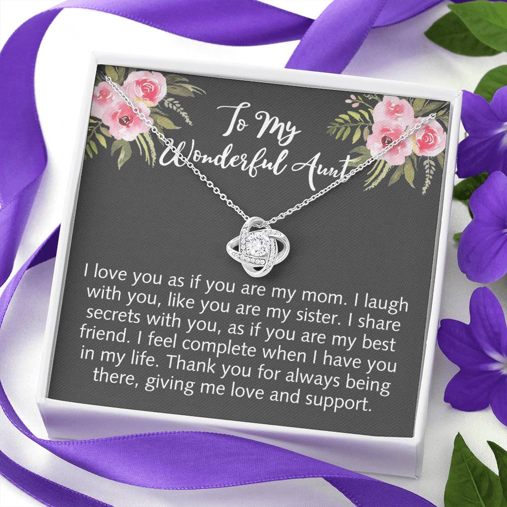 To My Wonderful Aunt Love Knot Necklace Gift From Niece Aunt Gifts Necklace for Auntie Gifts Jewelry for Aunt Birthday Gifts Best Aunt Ever Aunt Necklace from Niece Aunt and Niece Necklace