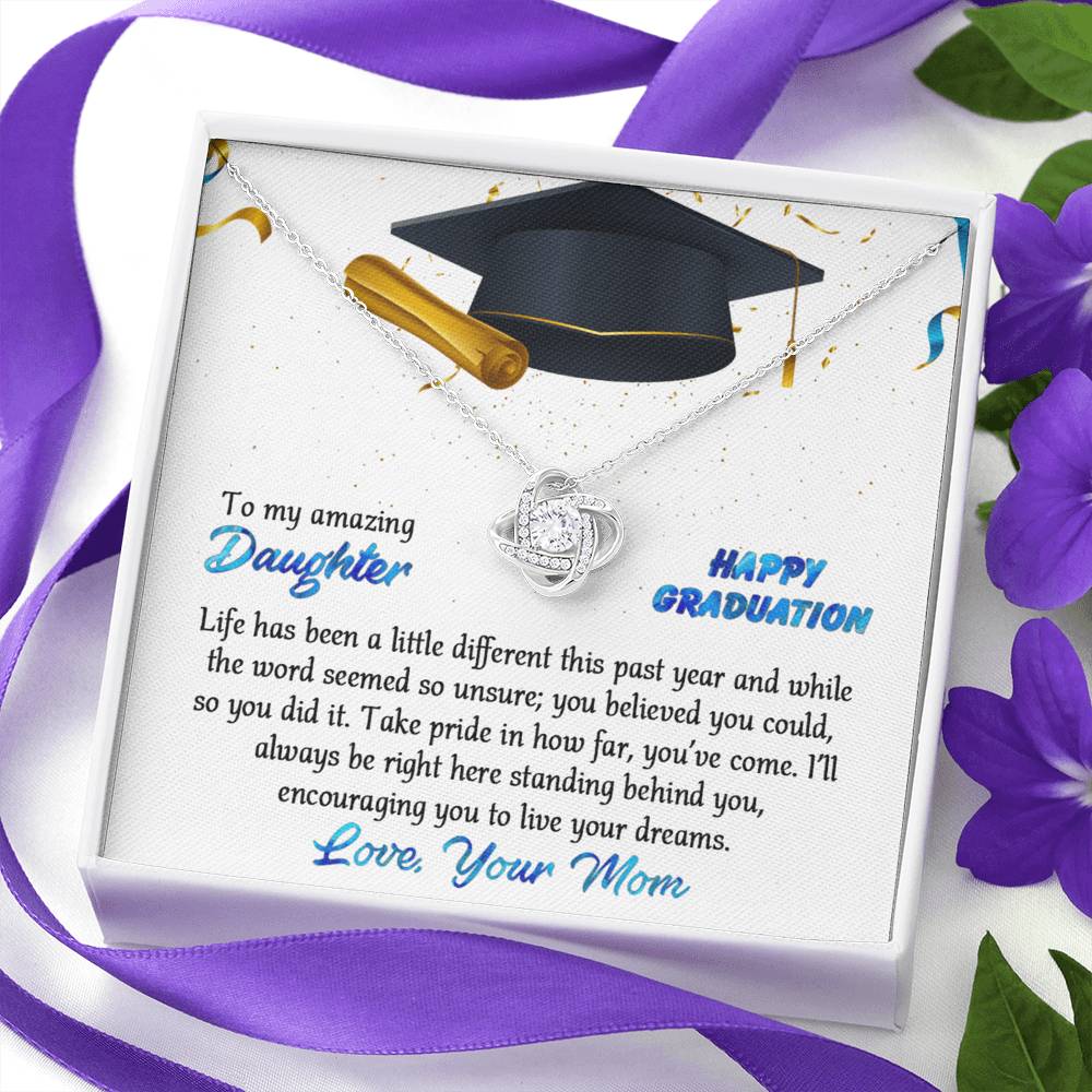 Graduation Gift Necklace for Her, Daughter - To My Daughter Necklace From Mom And Dad To Daughter Necklace, College Graduation Gifts Pendant For Daughter Necklaces High School Graduation Gift