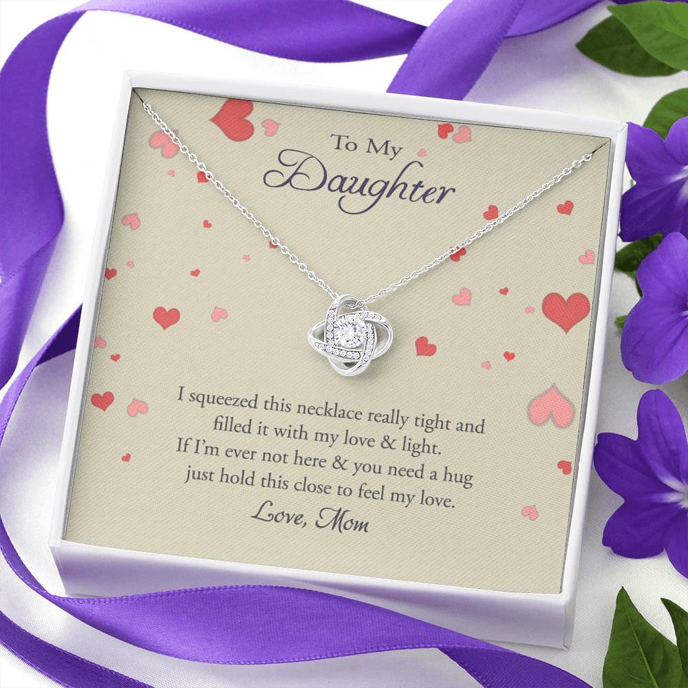 To My Daughter Gift Necklace From Mom, Jewelry Gift for Girls Daughter from Mom, Sentimental Gift for Her, Message Card and Gift Box styles On Birthday, Christmas, Anniversary Graduation Gift