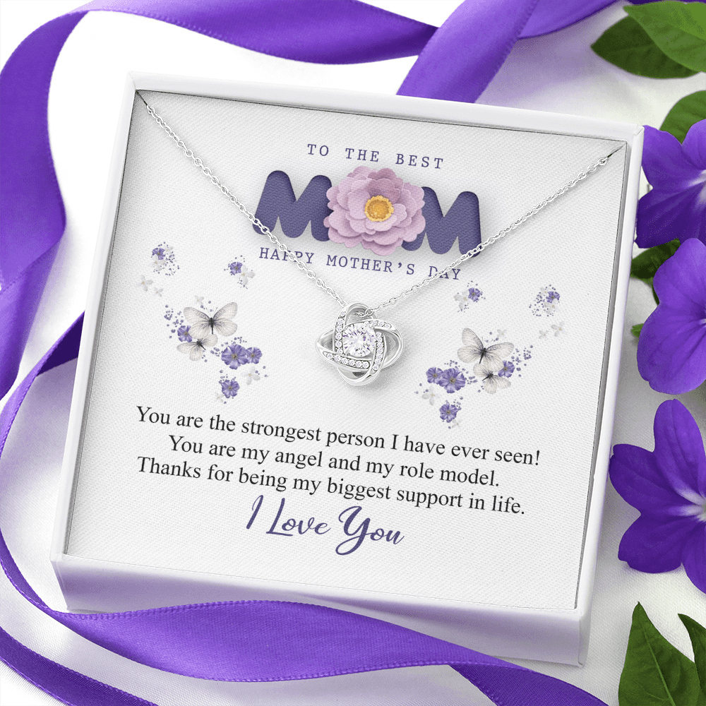 To The Best Mom Necklace From Daughter, Happy Mothers Day Necklace Gift For Mom, Mother And Daughter Love Knot Necklace Gift On Mother's Day Anniversary, Birthday Gift Christmas, Jewelry For Women