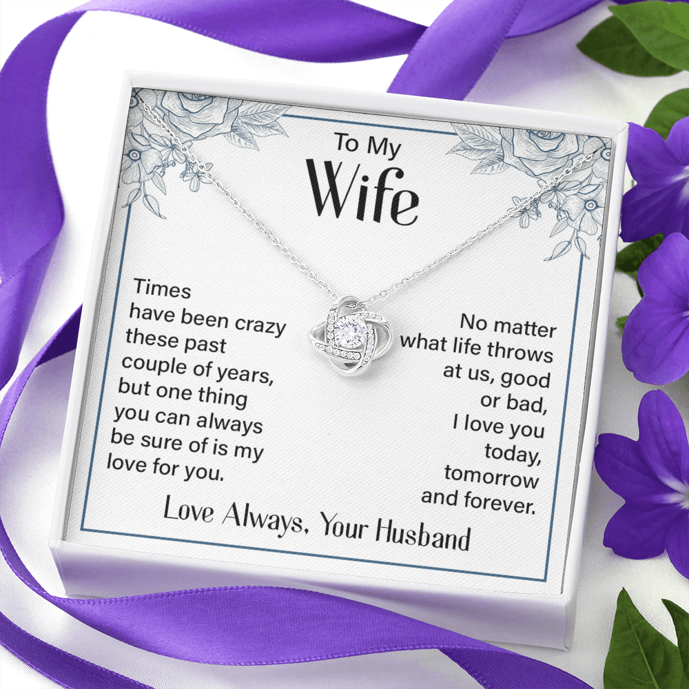 Love Always Your Husband Necklace, To My Wife Necklace From Husband, Future Wife Love Knot Necklace, Jewelry Gift For Women, Badass Wife My Love For You Gift Necklace Soulmate Gift Love Knot Pendant