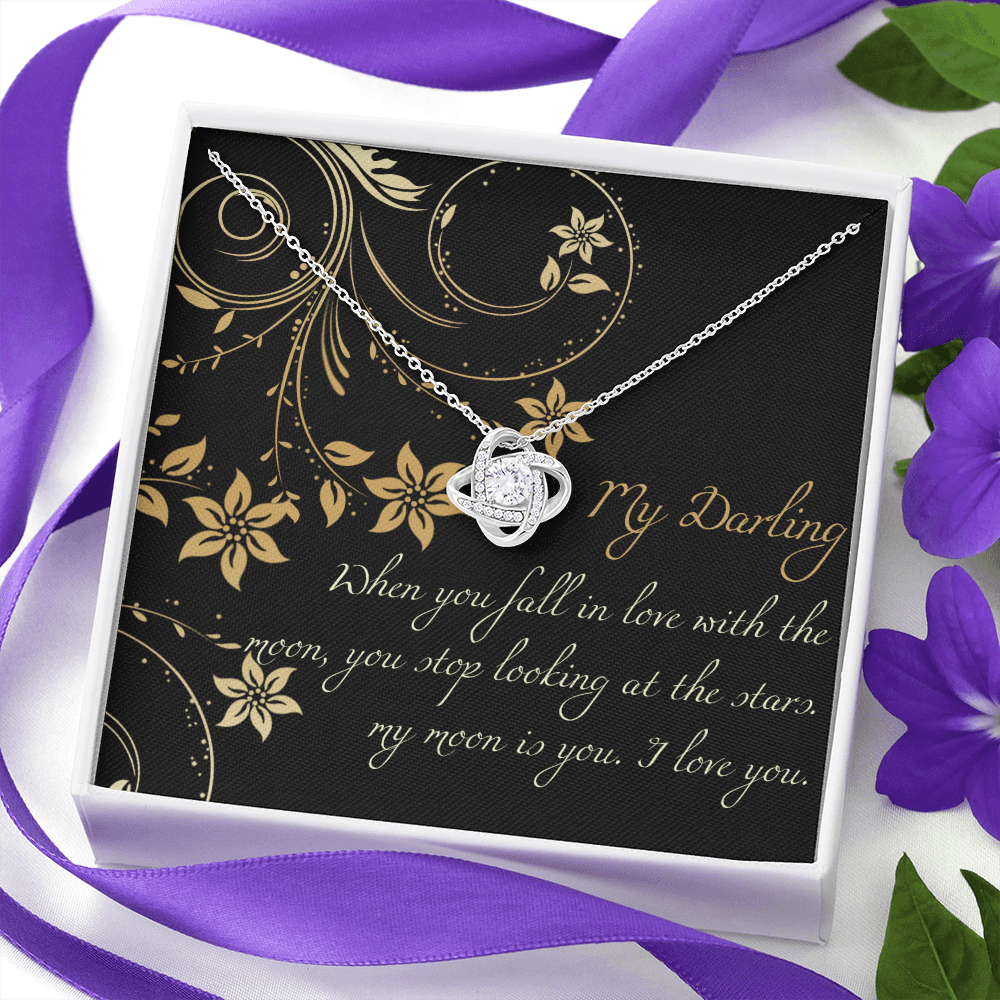To My Girlfriend Gift Necklace Gift For Girlfriend Christmas Gift for Girlfriend From Boyfriend, Husband, Girlfriend Gift Necklace - Jewelry Gift For Girls, Love Knot Pendant Gift For Girlfriend