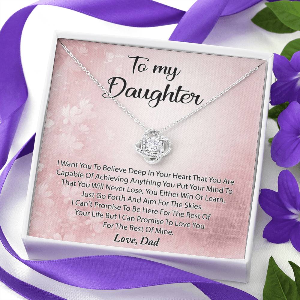 To My Daughter Necklace Gift From Dad, Deep In Your Heart Necklace For Daughter Present Gift On Graduation Birthday Christmas Father And Daughter Jewelry Gift for Girls, Her, Step Daughter Necklace
