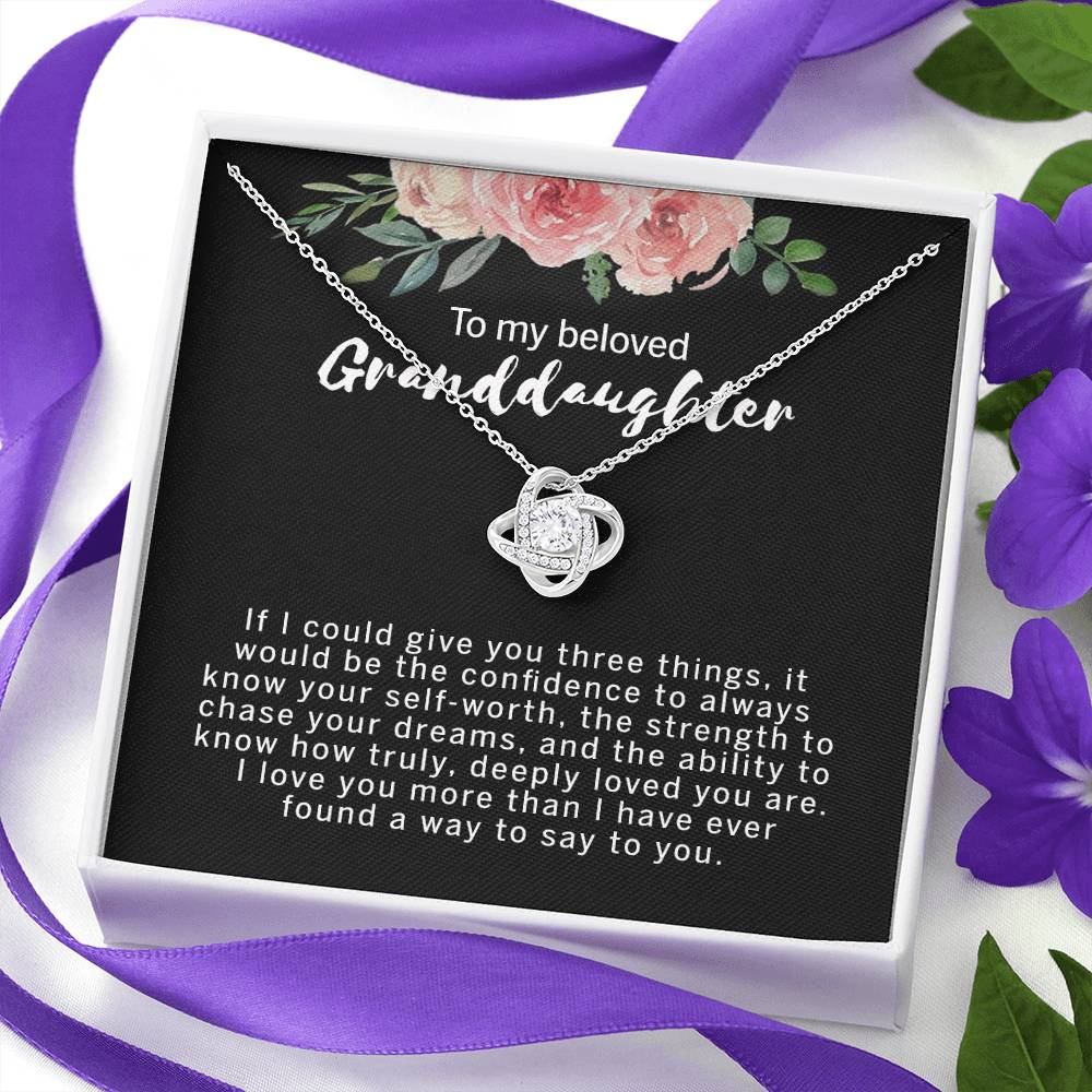 Love Knot Necklace For Granddaughter - To My Beloved Granddaughter Necklace From Grandma, Grandmother Gift Necklace On Birthday Gift Graduation Gift, Christmas Beloved Granddaughter Gift Necklace
