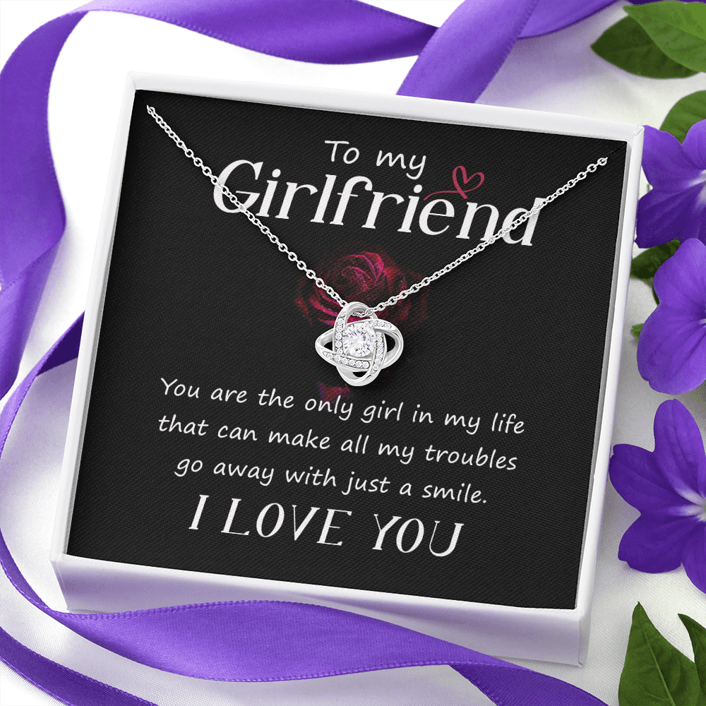 I Love You Necklace Gift For Her, To My Girlfriend Necklace From Boyfriend Xmas