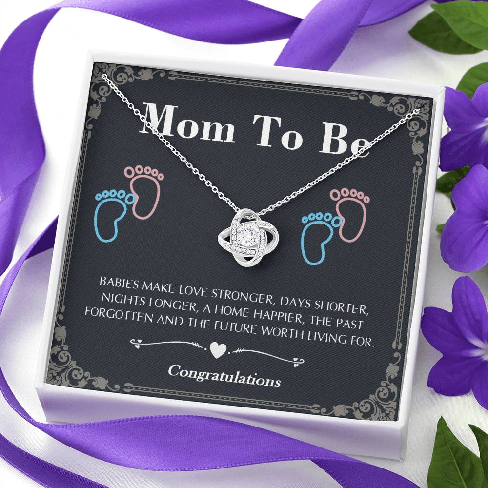 Mom To Be Love Knot Necklace Mom Gift, Gift For New Mom,First Mother's day Gift