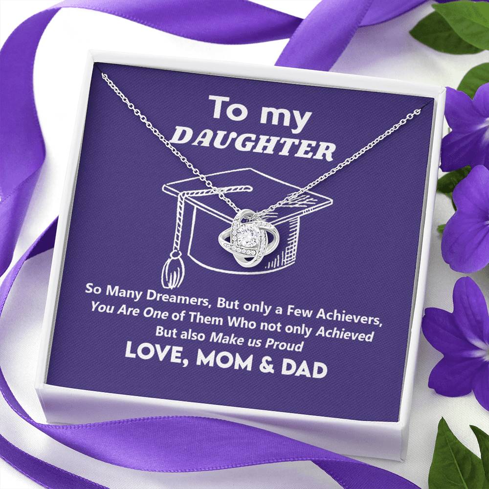 Graduation Gifts Necklace For Daughter, Her - Graduation Gift Necklace From Mom And Dad Jewelry Card For Daughter To My Daughter Necklace From Mom And Dad To Daughter with Message Card and Gift Box