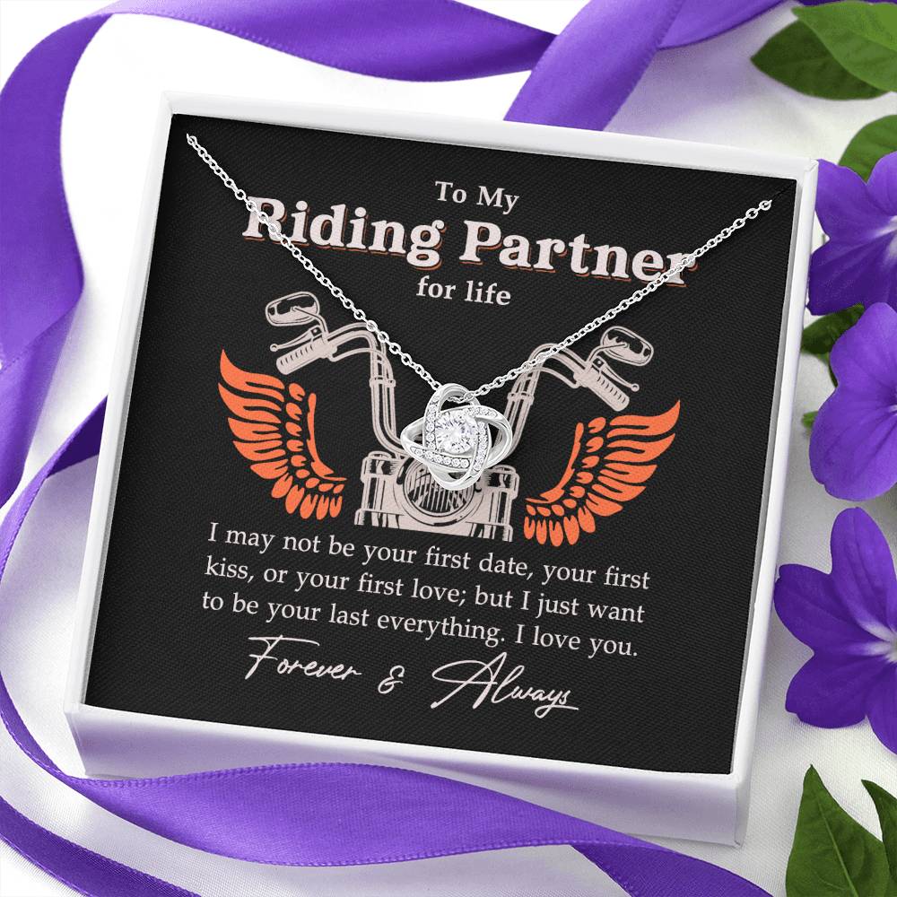 To My Riding Partner Necklace From Husband, Boyfriend Gift For Riding Partner Necklace Biker Woman Birthday Gift Anniversar Necklace for Her Romantic Girlfriend Gift Necklace Includes Message