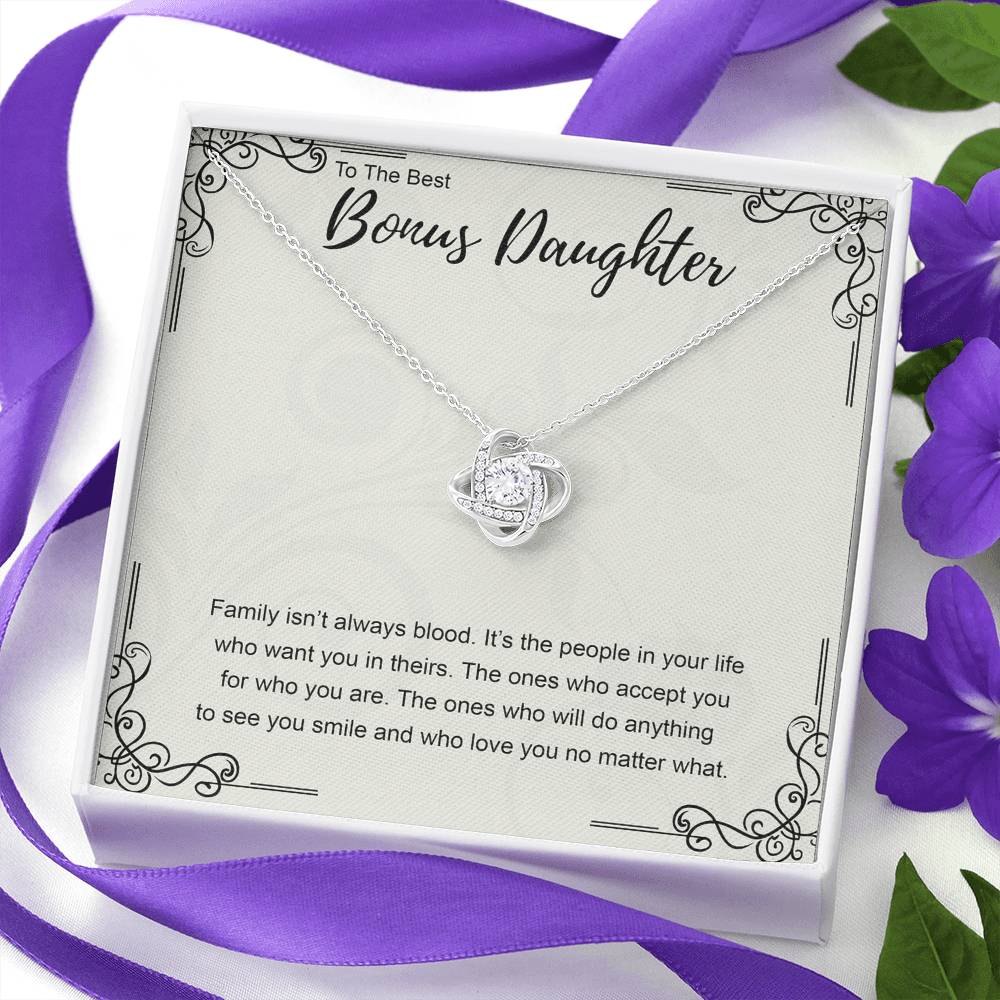 Bonus Daughter Gift Necklace, My Bonus Daughter Necklace From Bonus Mom, Stepdaughter Birthday Gift, Step Daughter Gifts from Stepmom, Wedding Gift for Stepdaughter Jewelry Gift For Girls