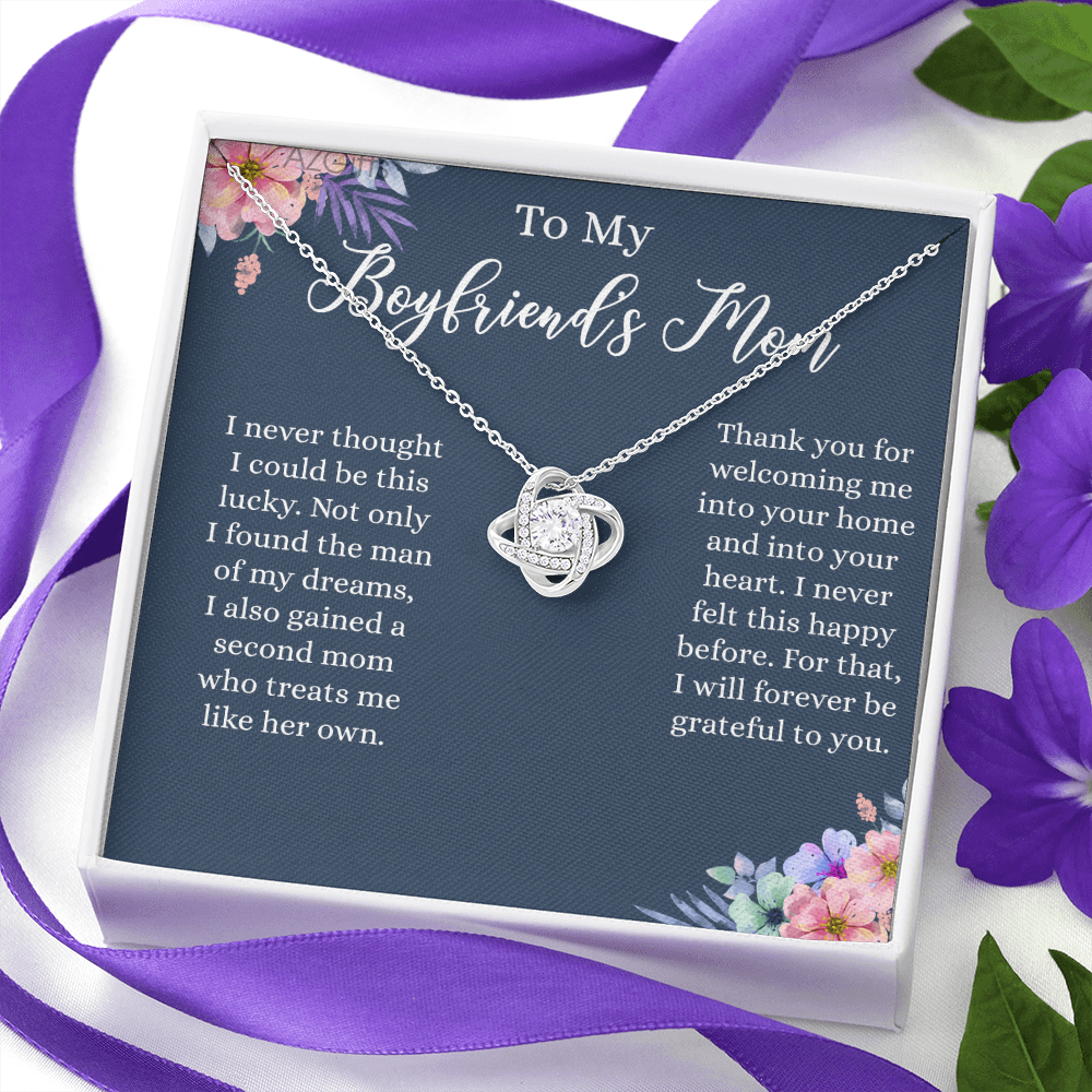 To My Boyfriends Mom Necklace From Girlfriend, With Message Card And Box Gift For Boyfriends Mom, Jewelry For Women, Mother And Girlfriend Gift Necklace On Mothers Day, Christmas, Anniversary