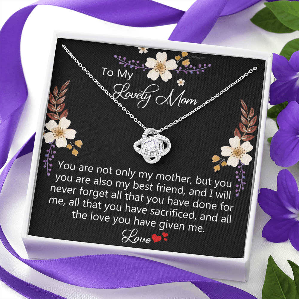 Lovely Mom Necklace, To My Mom Necklace From Daughter Gift For Mom On Birthday Gift Anniversary, Mother' Day Wedding Day Necklace Gift For Mom, Lovely Mom Jewelry Gift For Women, Mom Gift Necklace