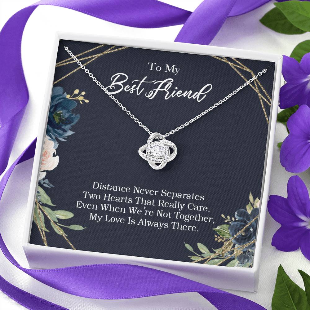 To My Best Friend Necklace From Friend, Love Knot Pendant for Friendship Gifts Best Friends, To Best Friend Love Knot Necklace Gift for Bestie Jewelry Gifts for BFF Gift Jewelry for Girls Her