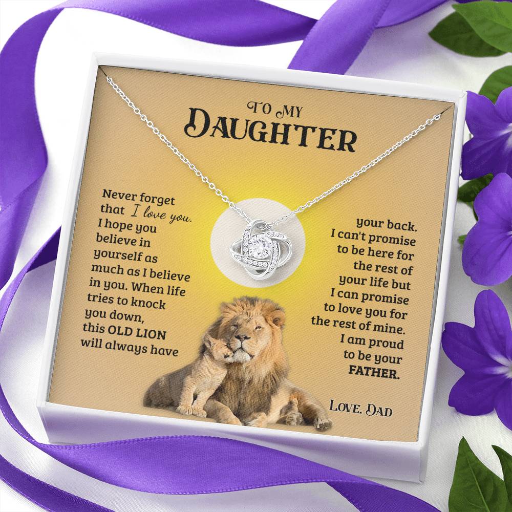 To My Daughter from Dad Old Lion Necklace Jewelry for Women Birthday Valentine