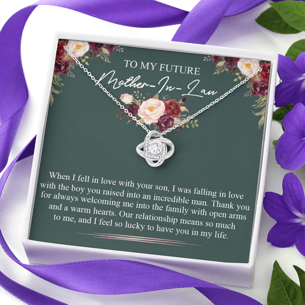 Future Mother In Law Necklace, To My Future Mother In Law Necklace From Son Mother In Law Love Knot Necklace Gift For Mother In Law From Son In Law Mother's Day Necklace Gift From Son In Law Jewelry