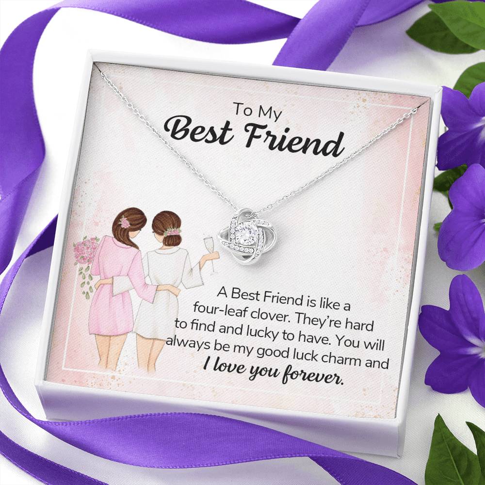 Best Friend Party Gift Necklace, Gift Pendant For BBF On Wedding, To My Best Friend Necklace From Friend BFF, Best Friend Love Knot Necklace Gift On Birthday, Anniversary, Christmas