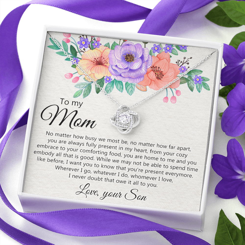 To My Mom Love Your Son Necklace, Meaningful Gift Necklace for Mom, To My Mom Love Knot Necklace, Jewelry Gift For Women, Pendant Gift for Mom, Son to Mom Jewelry Mom Gift Necklace on Mother's Day