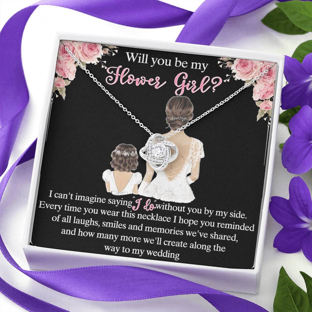 To My Daughter Love Knot Necklace From Mom And Daughter Pendant Gift For Daughter Will You Be My Hower Girl From Mother To Daughter Jewelry Gift For Girls, Daughter On Your Wedding Day Necklace Gift