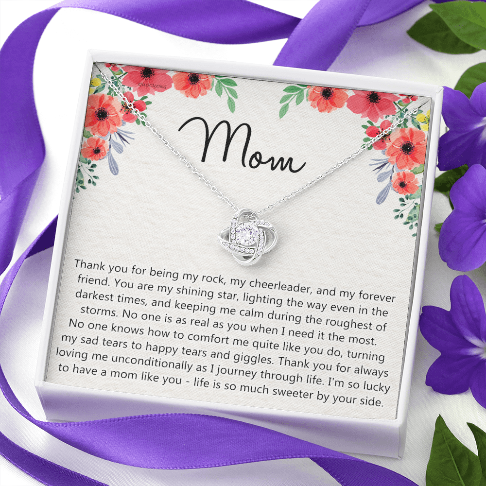 Mom Gift Necklace, Mother's Day Necklace Gift For Mom, To My Mom Love Knot Necklace Gift for Mom, Gift Anniversary Mother And Daughter Thank You Gift Pendant Jewelry Gift For Women Mom From Daughter