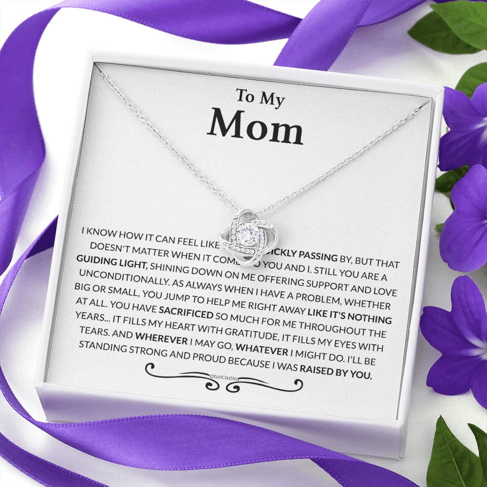 Mom Gift Necklace, To My Mom Necklace From Daughter, The Love Knot necklace Gift For Mom, Birthday Gift Necklace For Mom, Mother's Day Necklace Gift For Mom From Daughter Jewelry Bonus Mom Necklace