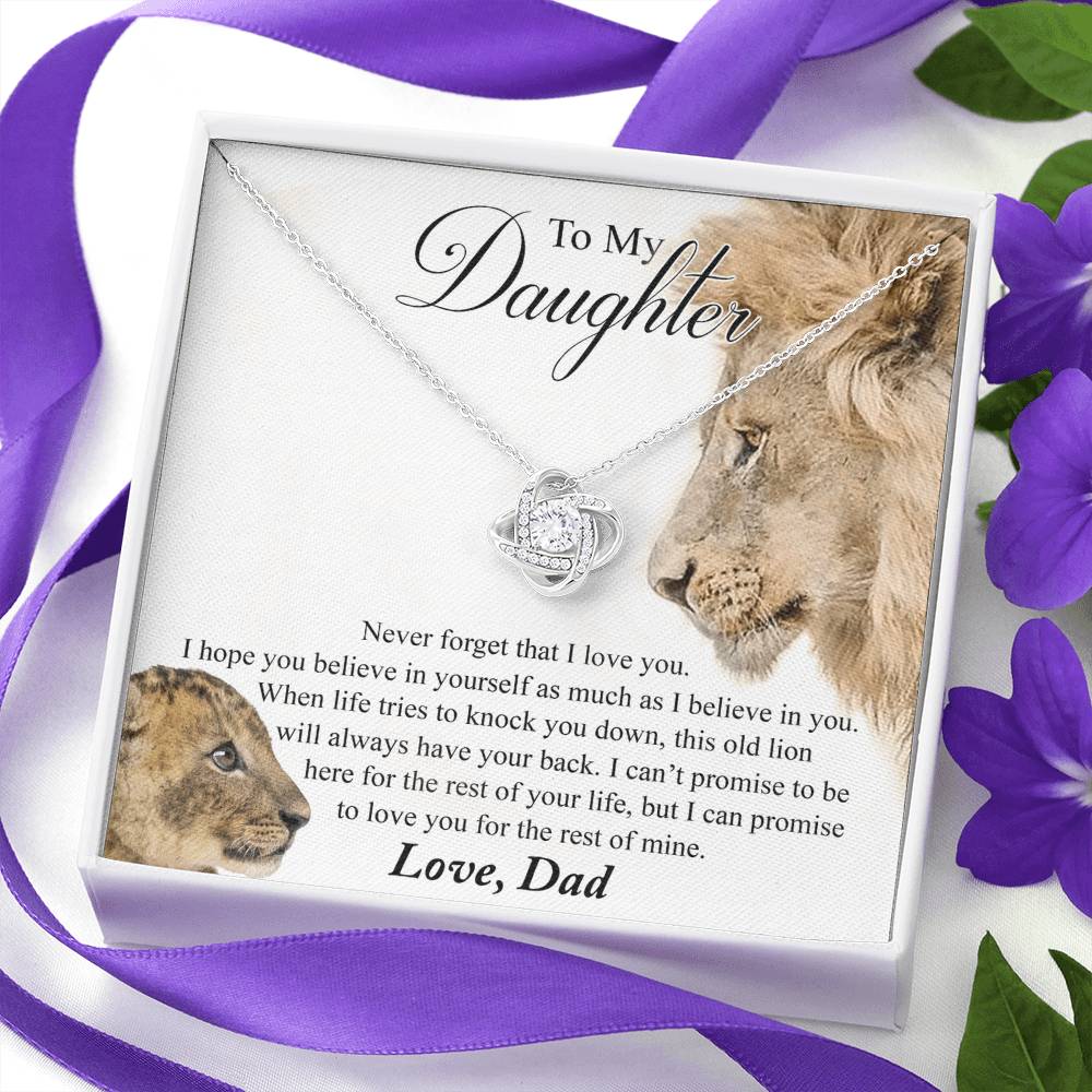 to My Daughter Gift Necklace This Old Lion Will Always Have Your Back Necklace Daughter Necklace From Dad - Daughter gifts from dad Includes Gift Box Jewelry Gift For Girls, Little Girl Necklace