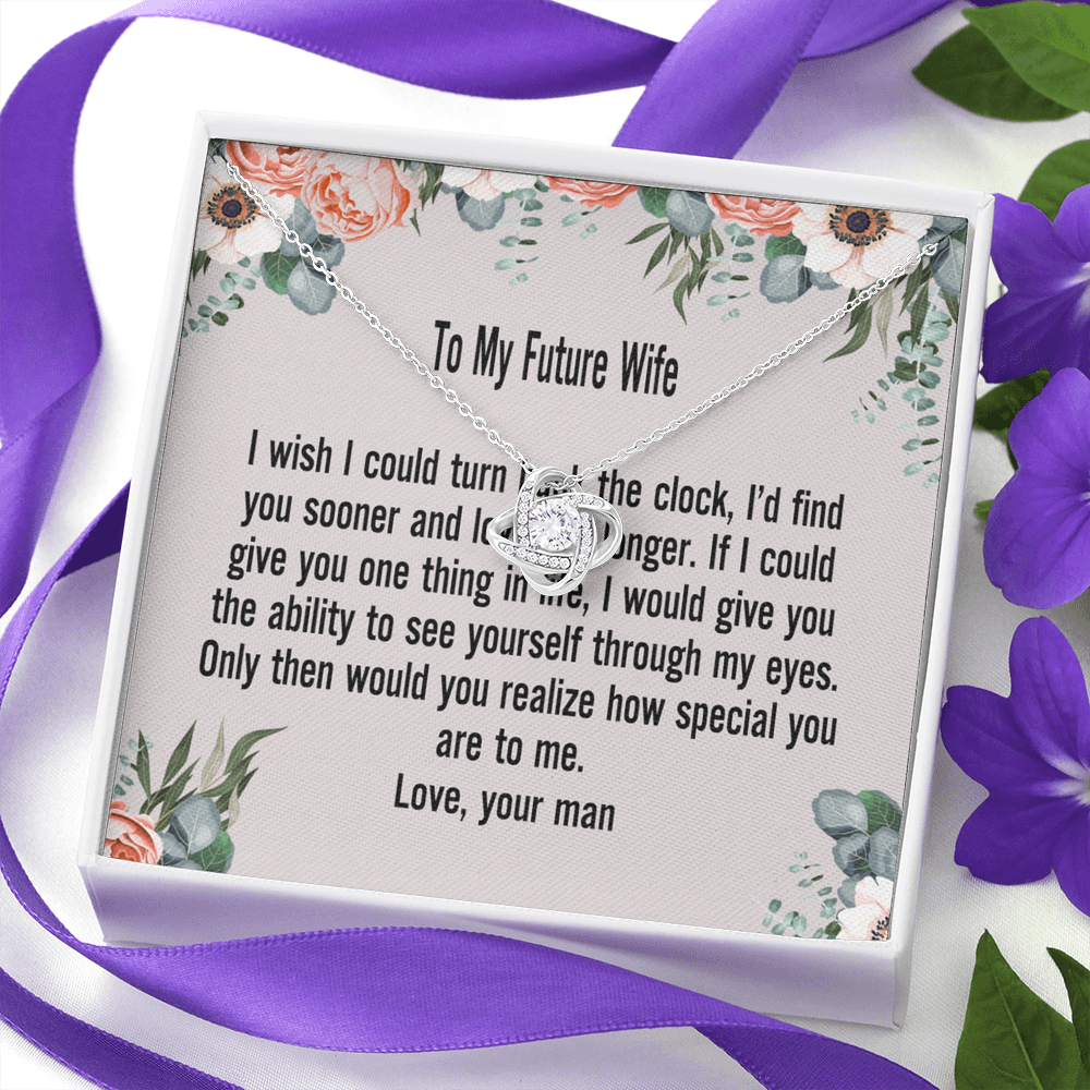 Gift For Wife Necklace, To My Future Wife Necklace From Husband, Wife Love Knot Necklace, Jewelry Gift For Women, Badass Wife Gift Necklace, Future Wife Gift Necklace Soulmate Gift Love Knot Pendant