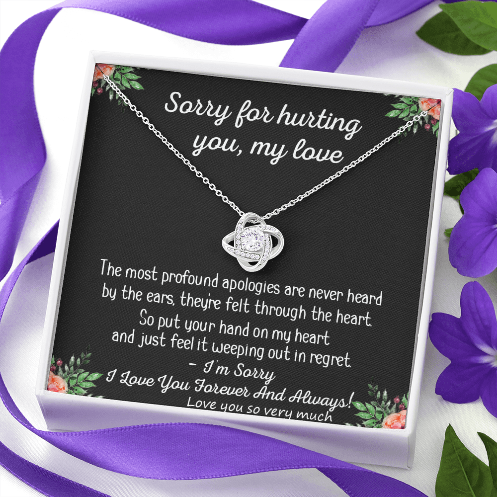 Apology Gift Necklace for Her, Forgiveness Gift, My Love Love Knot Necklace For Girlfriend, I'm Sorry Necklace Gift From Boyfriend, Husband To Wife, Girlfriend Love Knot Jewelry Gift For Girls
