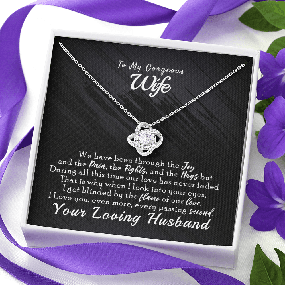 To My Gorgeous Wife Necklace From Husband, You Loving Husband Necklace Gift For Wife, Soulmate Gift Necklace, Husband And Wife Love Knot Necklace, Wife Gift Necklace, Future Wife Gift Pendant