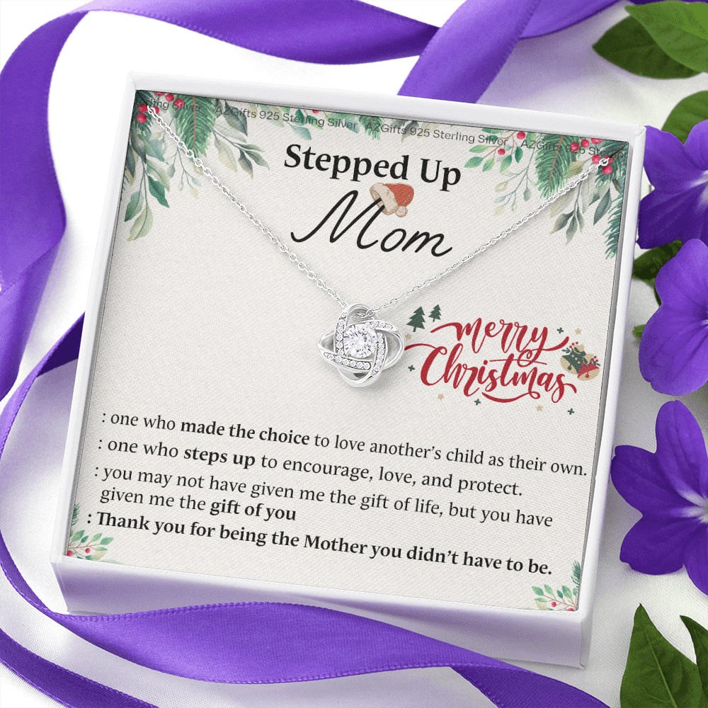 Inspirational StepMom Gifts Necklace Stepped Up Mom Necklace Gift On Christmas Birthday Bonus Mom Gift Necklace To My Stepped Up Mom Necklace From Daughter Son Merry Christmas Necklace Gift For Mom