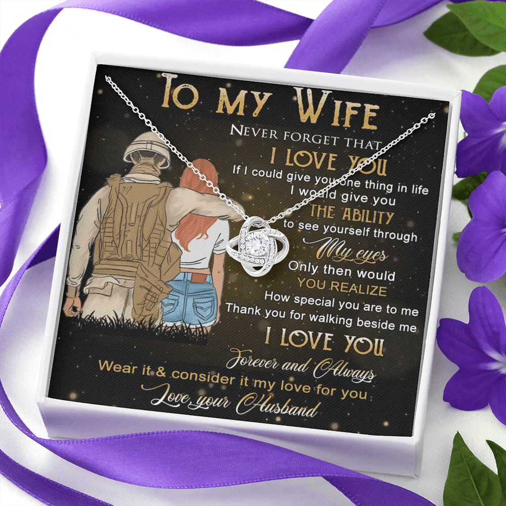 Soldier Necklace Husband To Wife - To My Wife Necklace Gift From Husband On Anniversary, Army Gift Necklace, Military Gift For Wife, Never Forget Necklace Gift For Wife, Jewelry Gift For Women