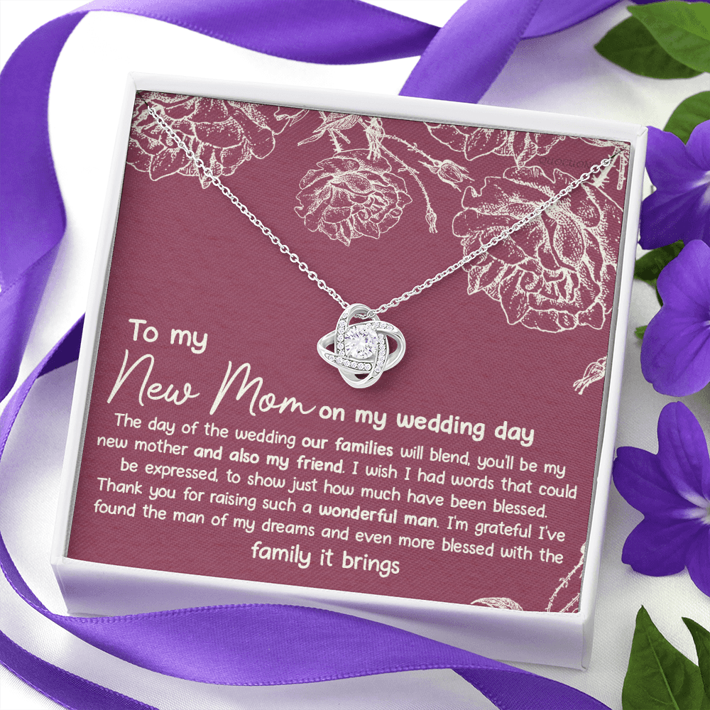 New Mom Necklace, To My New Mom Love Knot Necklace Gift From Daughter, New Mom On My Wedding Day Necklace Gift For Mom, New Mom Gift Necklace, Second Mom Gift Necklace Jewelry Gift For Women, Mother