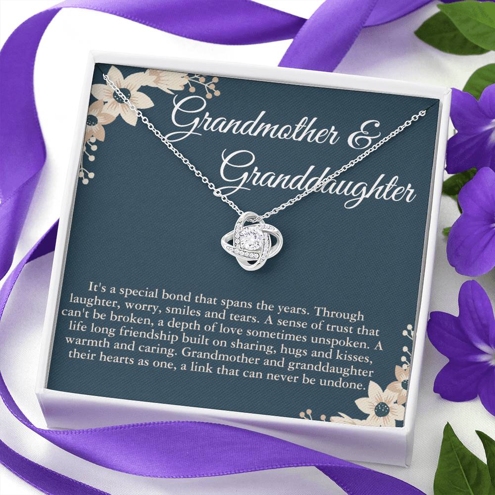 Love Knot Necklace For Granddaughter And Grandmother - To My Granddaughter Necklace From Grandma, Grandmother Gift Necklace On Birthday Gift Graduation Gift, Christmas, Jewelry Gift For Girls