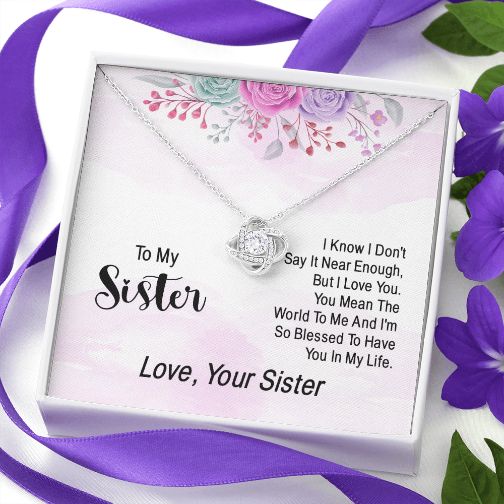 To My Soul Sister Love Knot Necklace, Sisters at Heart, Sister Necklace Gift From Sister Love Knot Pendant, BFF Gift Necklace, Unbiological Sisters Gift Necklace Sister in Law Bonus Sister Necklace