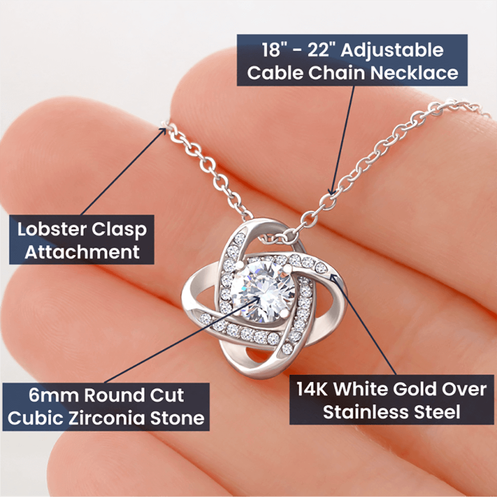 To My Caring Mom Necklace, Mom Love Knot Necklace From Son And Mother Necklace Birthday Gift Necklace For Mom Caring Mom Gift Necklace Anniversary Necklace Gift For Mom, Jewelry Gift For Women