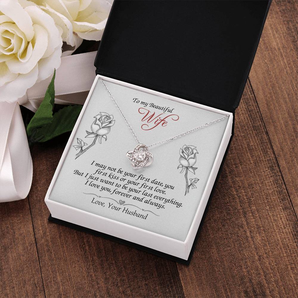 To My Beautiful Wife Pendant Last Everything Love Knot Necklace from Husband